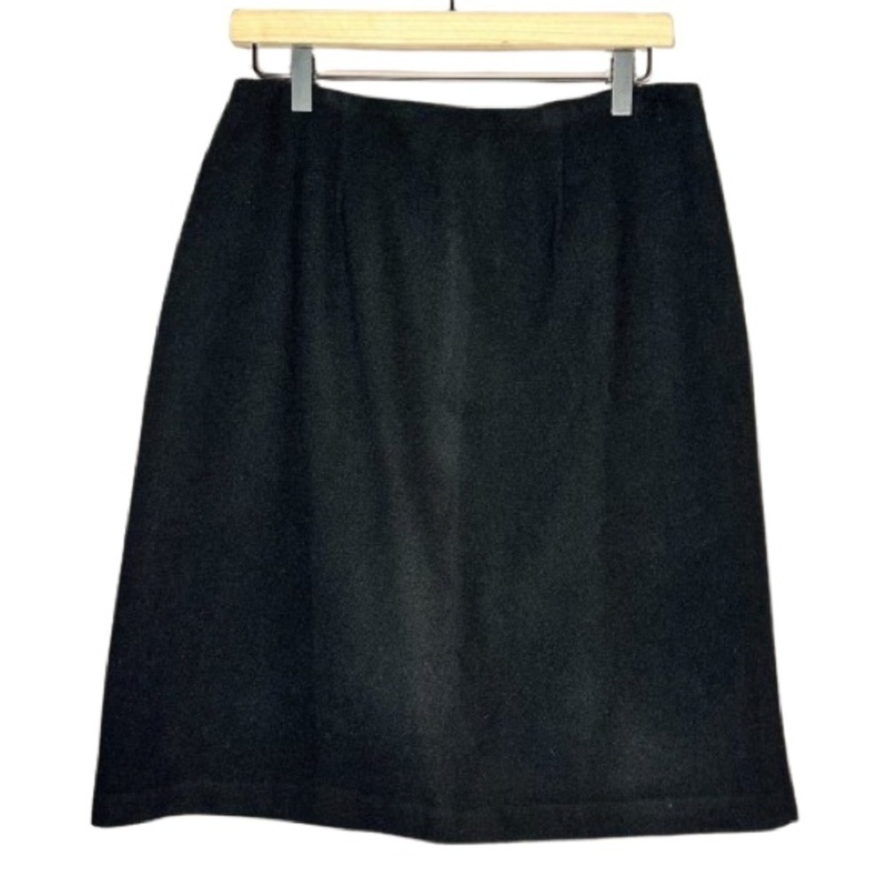 Women's 10 Harris Wallace Black Wool Blend Skirt Professional Business Career